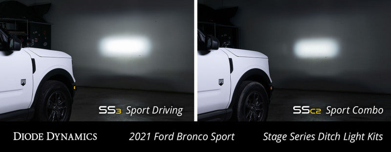 21-25 Ford Bronco Sport Diode Dynamics DD7139 SS3 LED Ditch Light Kit - Sport Yellow Combo