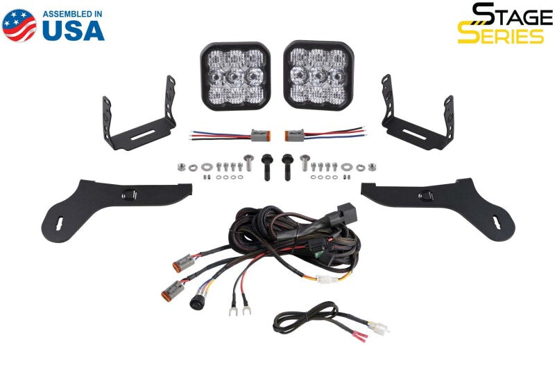 17-20 Ford Raptor Diode Dynamics DD7348 SS5 Bumper LED Pod Light Kit - Pro White Combo