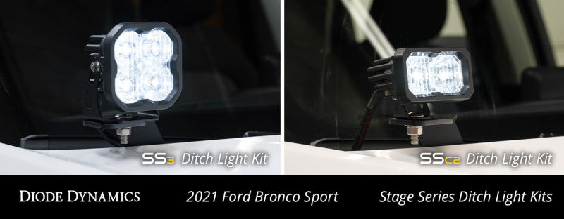 21-25 Ford Bronco Sport Diode Dynamics DD7139 SS3 LED Ditch Light Kit - Sport Yellow Combo