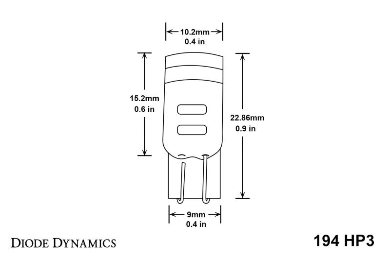 18-25 Ford F-150 Diode Dynamics DD0327P 194 LED Bulb HP3 LED Warm - White Short (Pair)