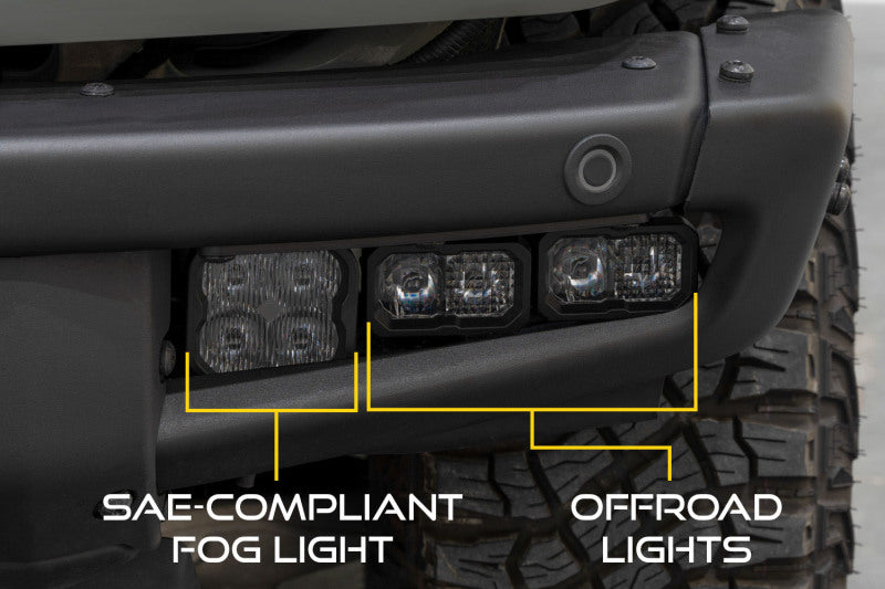 21-25 Ford Bronco Diode Dynamics DD7183 Stage Series Fog Pocket Kit - Yellow Max