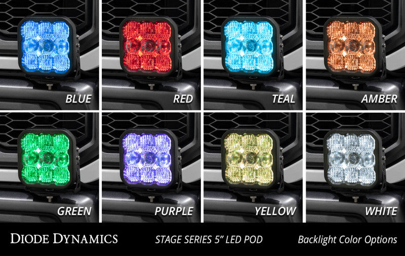 17-20 Ford Raptor Diode Dynamics DD7348 SS5 Bumper LED Pod Light Kit - Pro White Combo