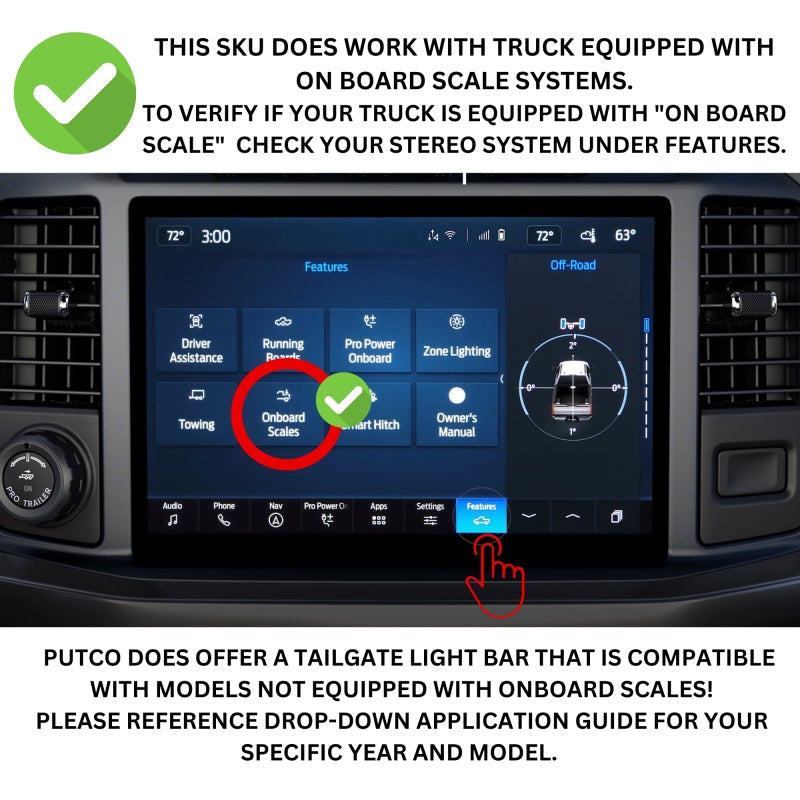 21-23 Ford F-150 Putco 9203060-17 60In Direct Fit Red Blade Kit Tailgate Bars w Factory LED Taillamps