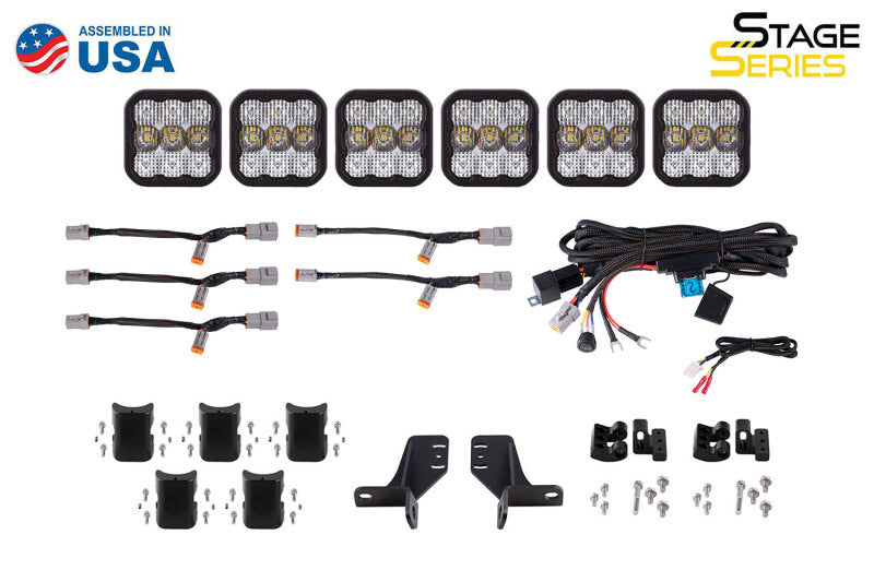 21-23 Ford Bronco Diode Dynamics DD7235 SS5 6-Pod CrossLink Grille Lightbar Kit Sport - White Combo
