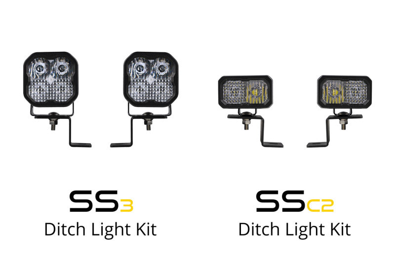 21-25 Ford F-150 Diode Dynamics DD7372 SS3 Stage Series Backlit Ditch Light Kit - Yellow Pro Combo