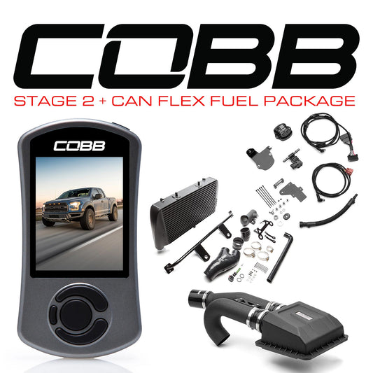 COBB Tuning 0050020BK-TCM-FF Stage 2 + CAN Flex Fuel Power Package Black with TCM for 17-20 Ford F-150 Ecoboost Raptor
