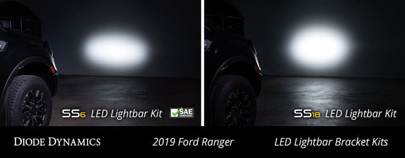 19-21 Ford Ranger Diode Dynamics DD6594 SS6 LED Lightbar Kit - Amber Driving
