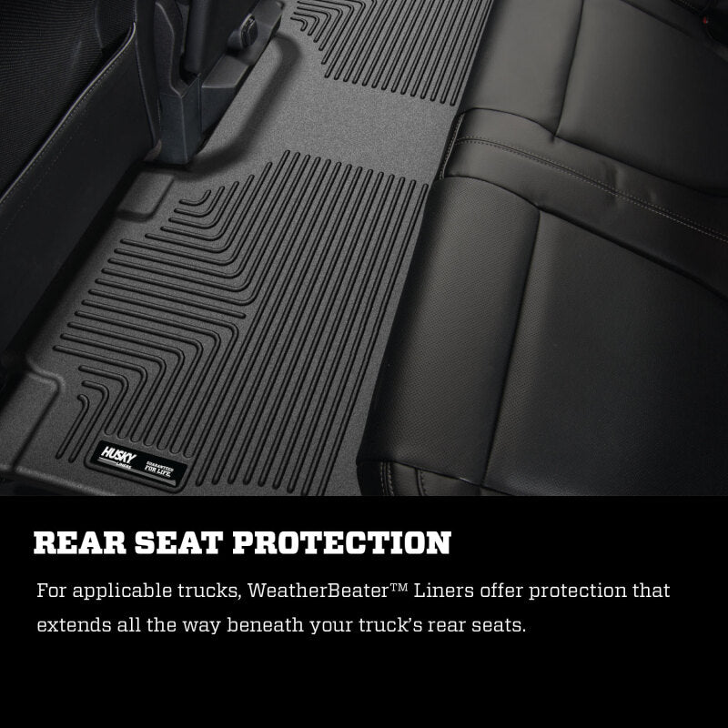 19-25 Ford Ranger CC/SuperCrew Husky Liners 94171 Weatherbeater Front & 2nd Seat Floor Liners - Black