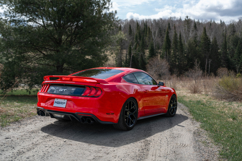 2018-2020 Ford Mustang GT 5.0L MBRP Armor BLK 2.5in Black Coated Non Active Dual Axle Back Exhaust - 4in Dual Wall Tips